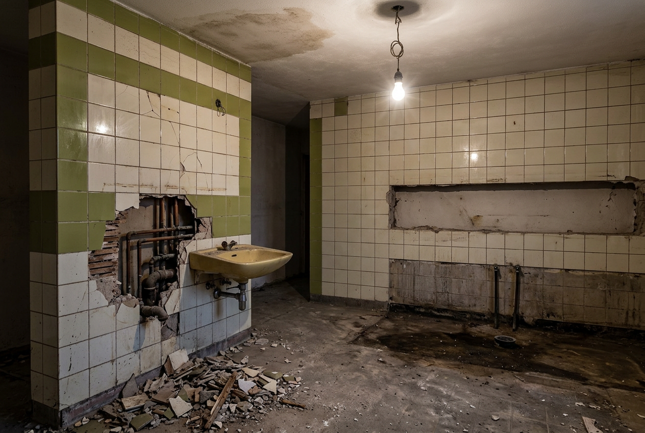 Modernes Badezimmer vor der Renovierung