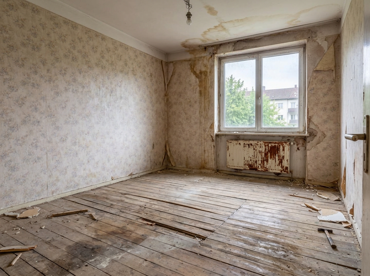 Schlafzimmer vor der Renovierung