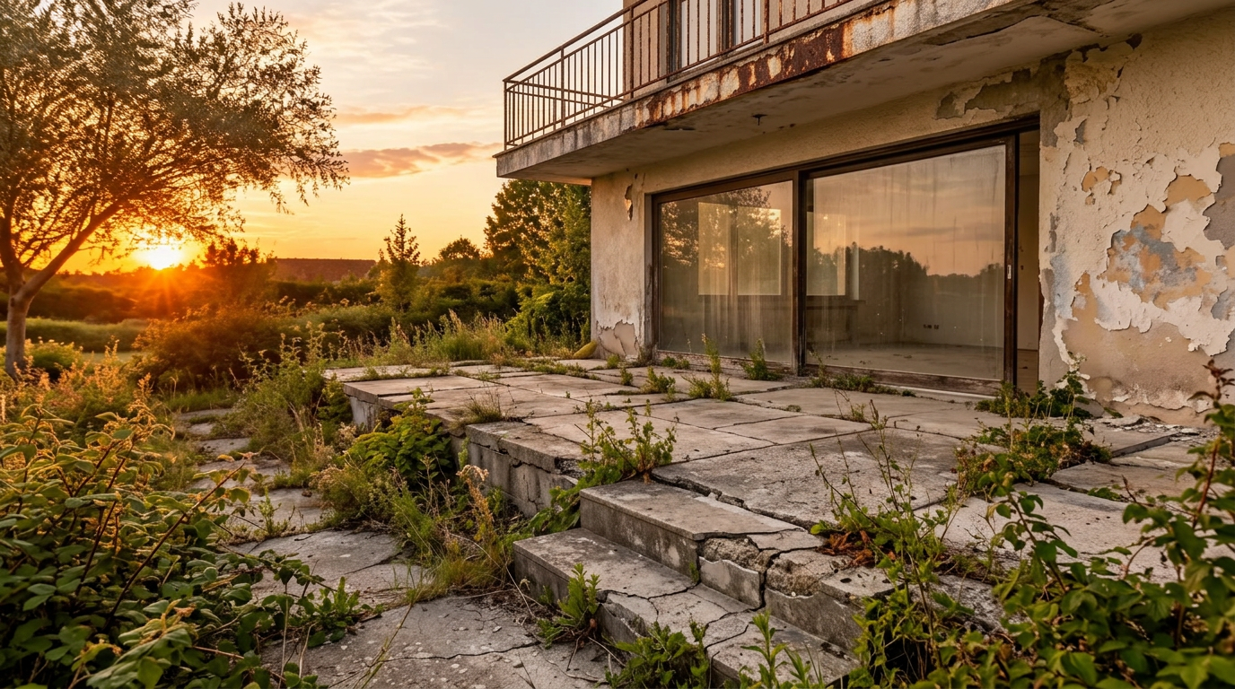 Terrasse vor der Renovierung
