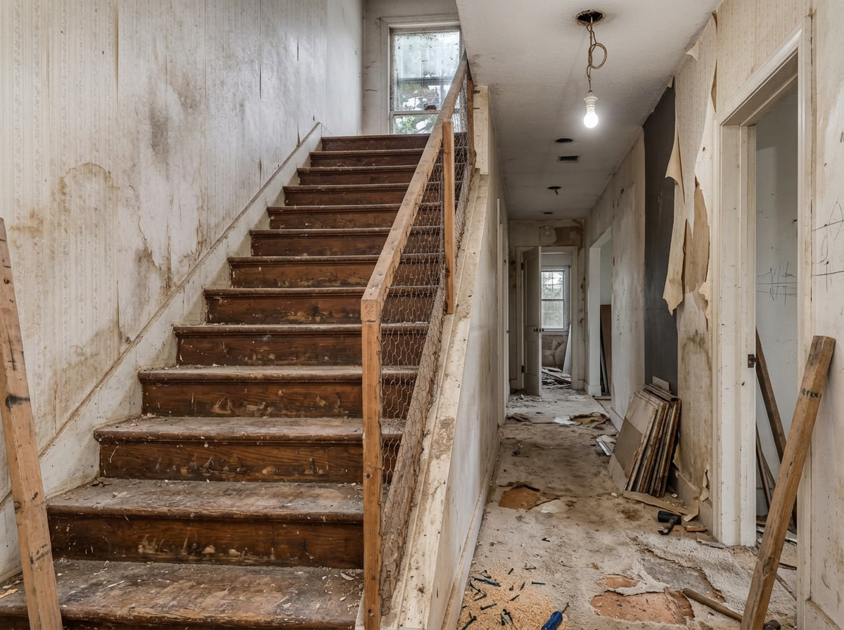 Treppenhaus vor der Renovierung